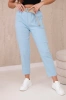 Trousers with wide belt blue