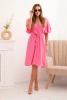Dress with a crossover neckline light pink