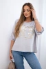 Printed sweatshirt buttery fabric grey