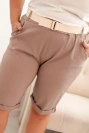 Damen Baumwoll-Shorts in Plus Size mit Gürtel fango
