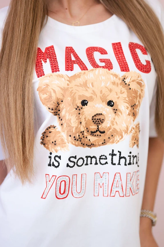 Blouse with a print Magic white