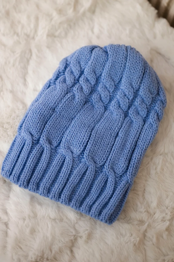 Čapica s fleece Iwona K221 modrá