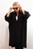Damenjacke Plus Size Punto aus Baumwolle mit Knöpfen schwarz