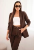Elegant suit set with jacket and trousers brown
