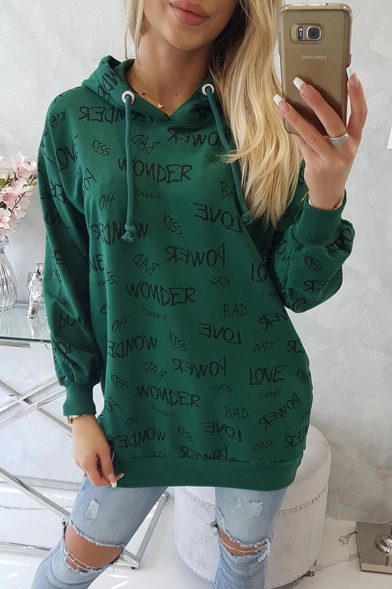 Sweatshirt mit Schriftzug grün
