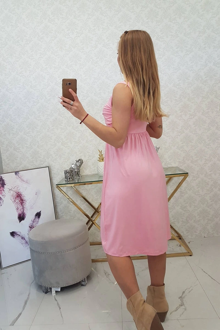 Kleid mit breiten Trägern puderrosa