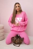 Baumwoll-set sweatshirt + leggings rosa