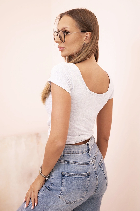 Damenbluse aus Baumwolle klassisch mit kurzen Ärmeln grün