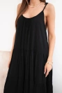 Women's viscose dress with tie straps black