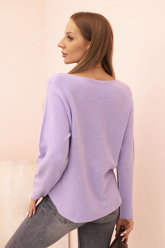 Damenpullover aus Viskose mit V-Ausschnitt lila