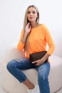 Moteriška palaidinė su valties iškirpte oranžinis neonas