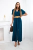 Long dress with a decorative belt nautical