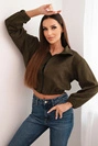 Bluza zamszowa na suwak khaki