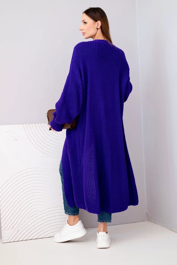 Pullover lange Strickjacke violett