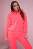 Insulated set with turtleneck and hood pink neon