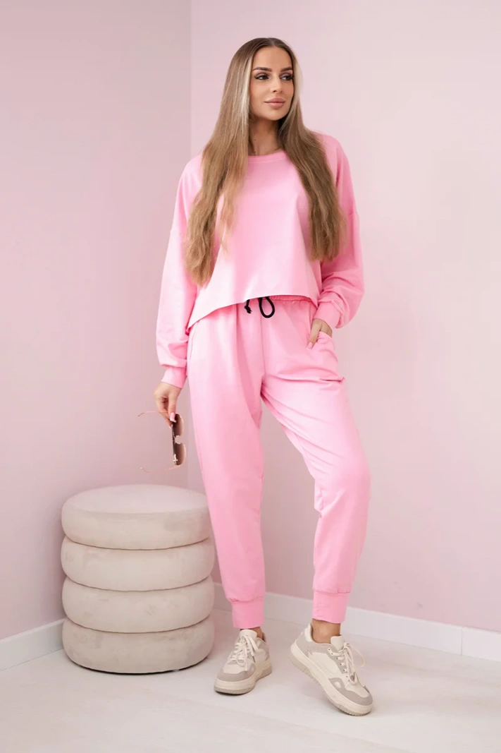 2-teiliges Set Bluse + Hose hellrosa
