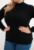 Dámský svetr Plus Size z viskózy s rolákem černý
