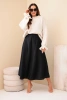 Women's flared viscose skirt black