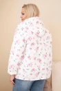 Plus-size women's spring jacket with a small floral pattern pink