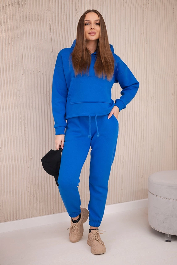 Wärmeset mit Sweatshirt zum Binden kornblumenblau