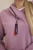 Tmavě růžová tunika na zip s kapucí Oversize