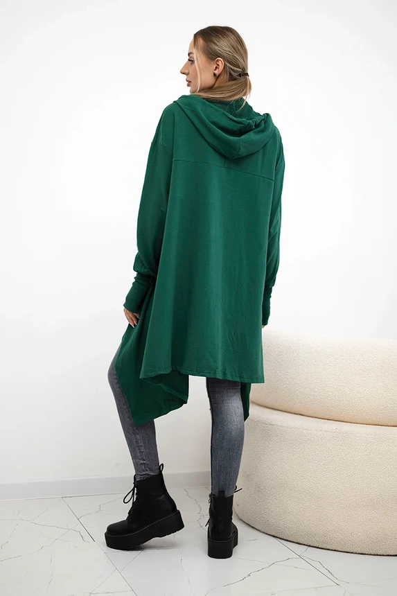 Bluse mit ausgestelltem Saum dunkelgrün