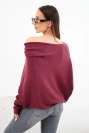 Damenpullover aus Viskose asymmetrisch Batwing lila