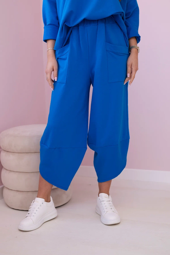 Cotton sweatshirt pants set cornflower blue
