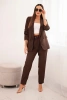 Elegant suit set with jacket and trousers brown