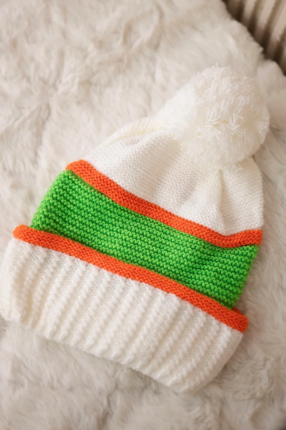 Women's cap Kinga K297 white + orange + green