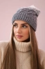 Cap with fleece Ilona K218 gray+white