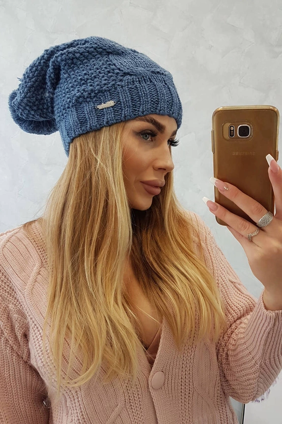 Čapica s fleece Karolina K243 džínsy