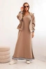 Women's set with viscose featuring a button-up blouse and a long dress fango