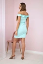 Off-the-shoulder dress with frills mint