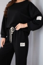Komplet damski masełko bluza + spodnie czarny