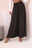 Women's viscose trousers with elastic waistband brown