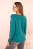 Women's sweater with viscose and a V-neck light sea green
