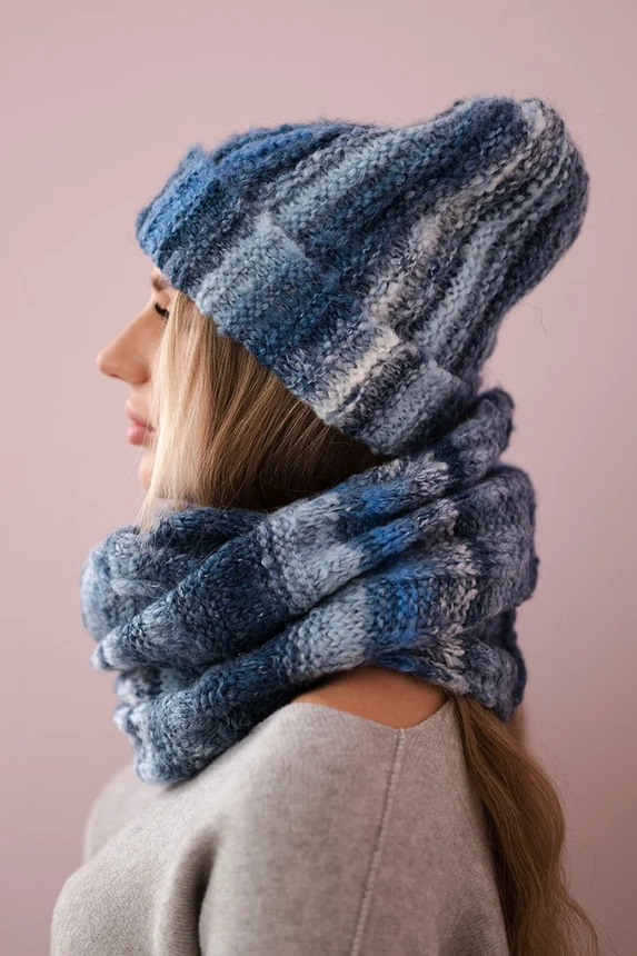 Dámský mohérový komplet K208 denim+blue