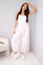 Women's trousers with wide legs and ties at the bottom candy pink