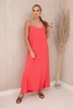 Long dress with straps pink neon