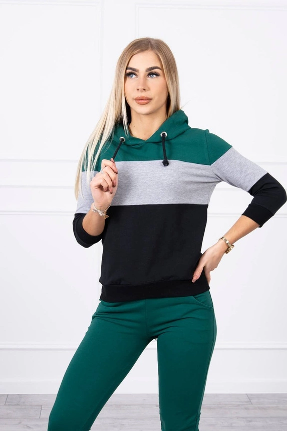 Set with colorful stripes green+gray