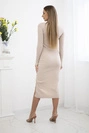 Women's dress with a cut-out at the neckline beige