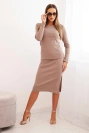 Women's cotton set ribbed blouse and pencil skirt fango