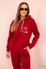 Women's cotton insulated set with print burgundy