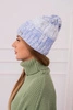 Dolores vilnonė kepurė K303 blue+white+jeans