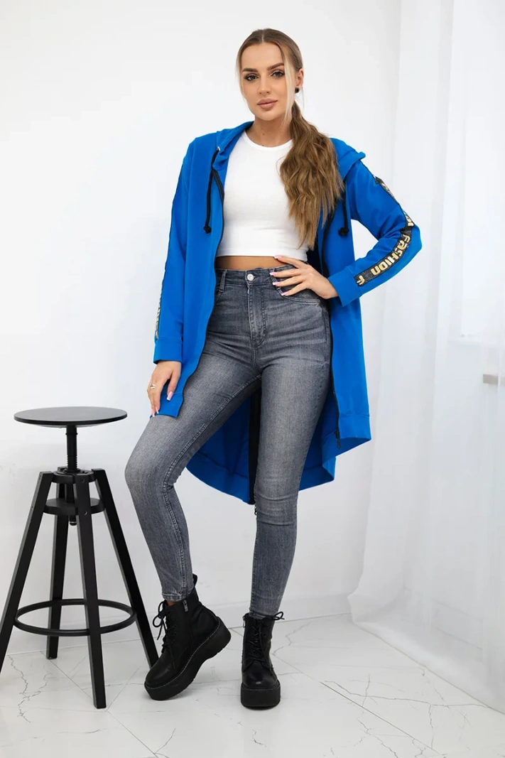 Sweatshirt mit Reißverschluss am Rücken Denim