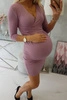Dress fitted with a cut under the bust dark pink