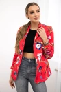 Cotton jacket with a colorful print raspberry