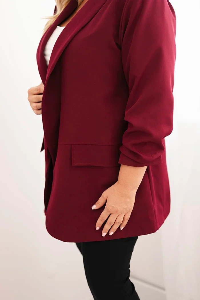 Elegantiška moteriška švarkas Plus Size bordo
