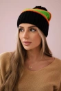 Dámská čepice Kinga K297 black+orange+green neon